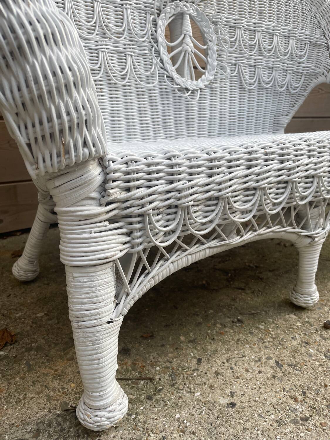 Vintage rattan children's bench