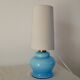 Lamp with blue opaline feet and textured conical lampshade 60s-70s
