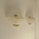 Pair of vintage wall lights in brass and frosted glass, Italy, 1970.