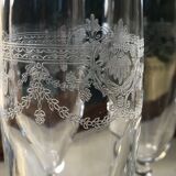 Six crystal champagne flutes