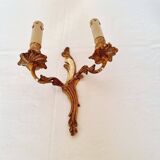 2 french bronze sconces from the beginning of the 20th century in louis xv rocaille style, electrical system