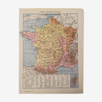 Ancienne carte France (anciennes provinces) de 1928