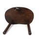 Wooden tripod bedside or occasional table, bean-shaped top.