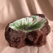Lava stone enamelled catchall, 1970s