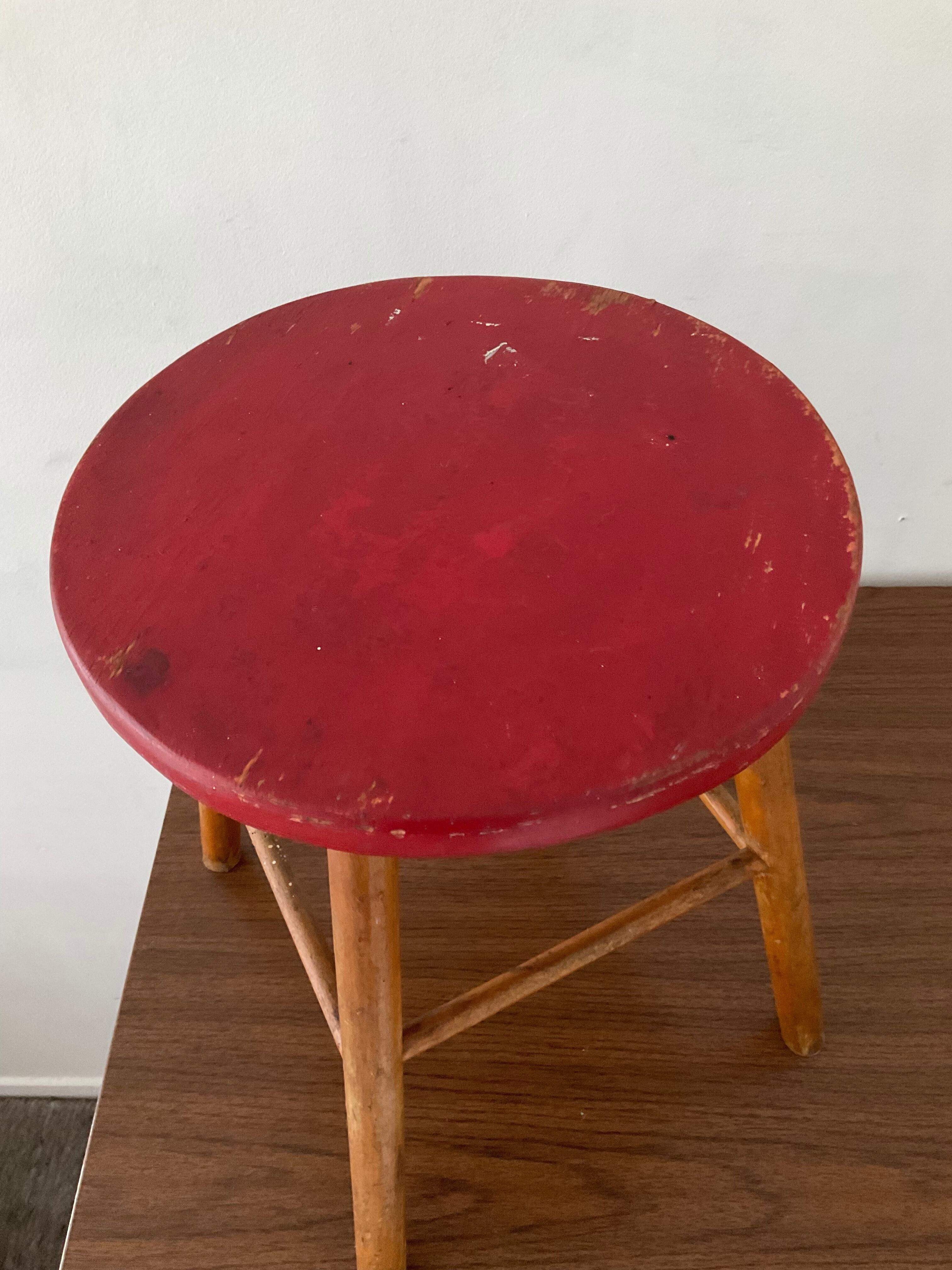 Vintage wooden stool from the 50s