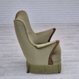1960s, Scandinavian design, armchair in original condition, furniture velour, beech wood legs.