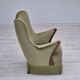 Années 1960, design scandinave, fauteuil en état d'origine, meuble velours, pieds en hêtre.