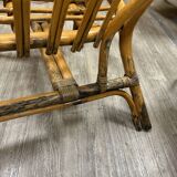 Vintage rattan bench 70