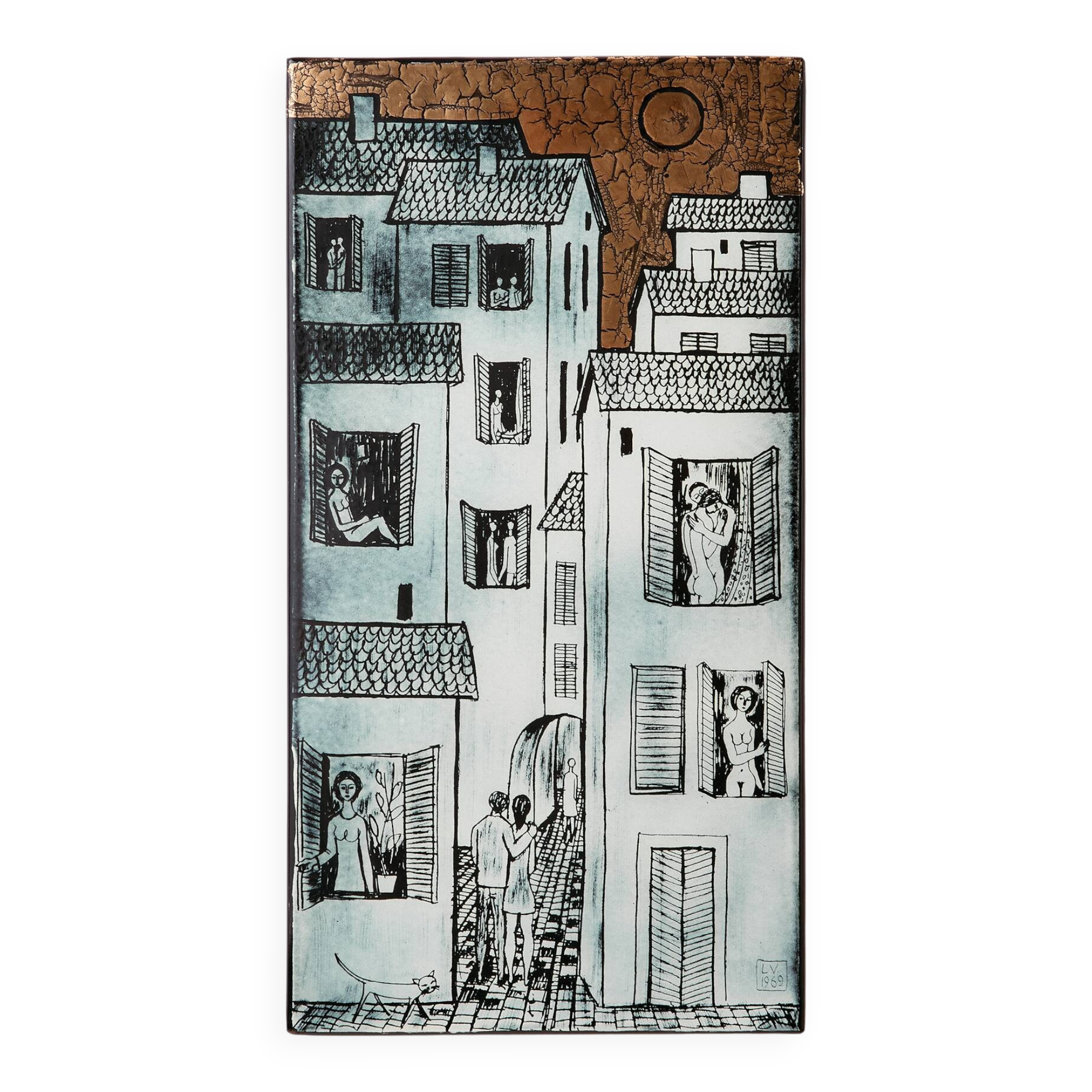 Lovers’ Lane enamel artwork by Vitus Lőrincz