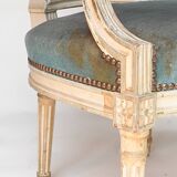 Pair of Louis XVI style convertible armchairs