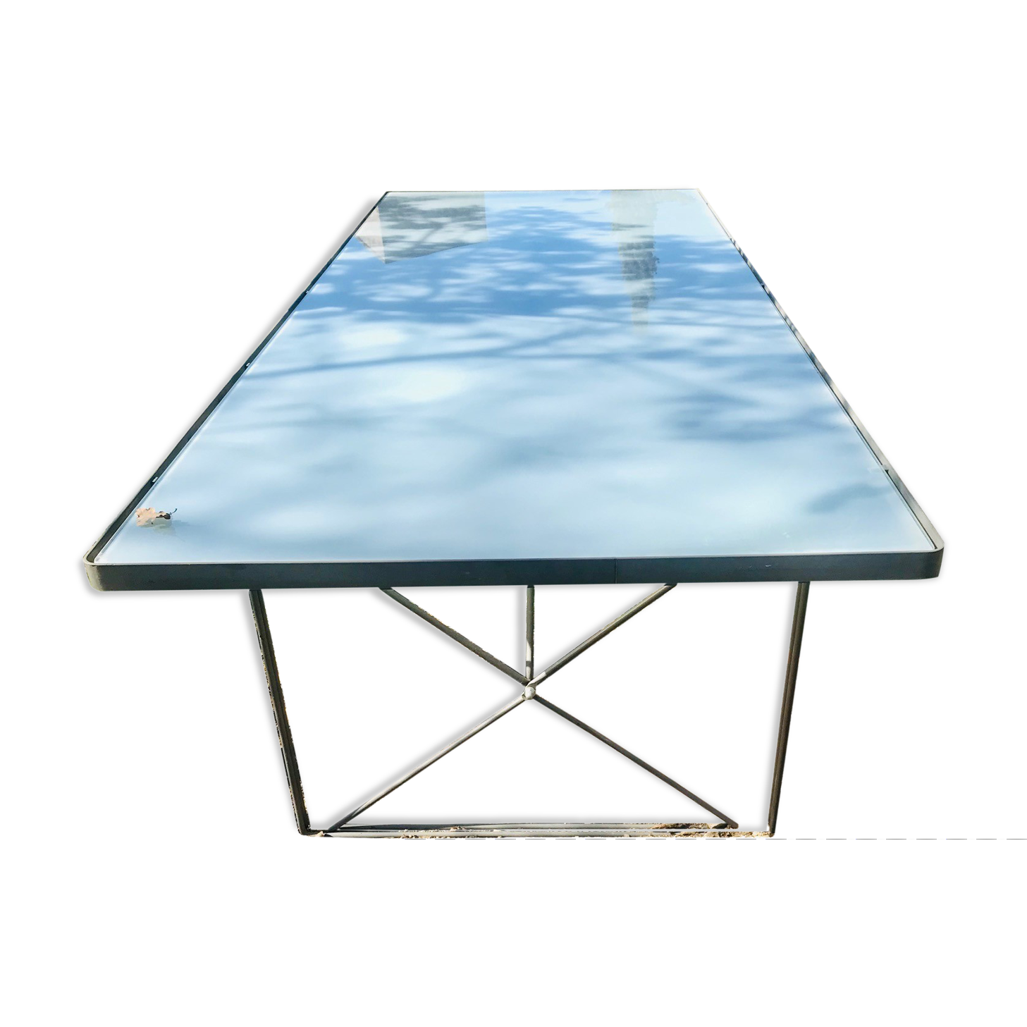Moment table in steel and glass by Niels Gammelgaard for Ikea
