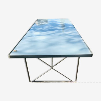 Moment table in steel and glass by Niels Gammelgaard for Ikea
