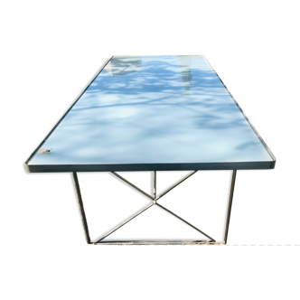 Moment table in steel and glass by Niels Gammelgaard for Ikea