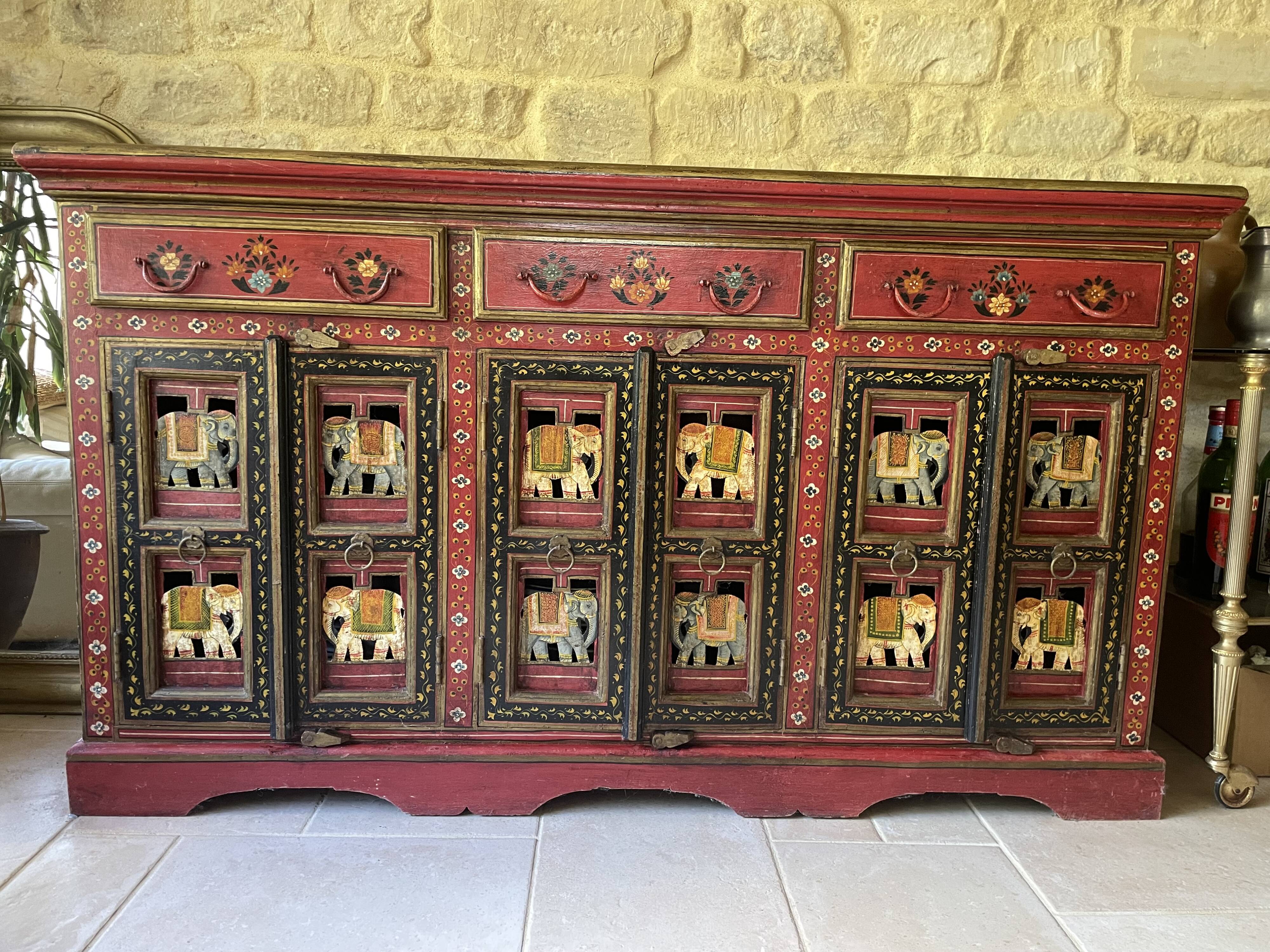 Indian furniture with three doors