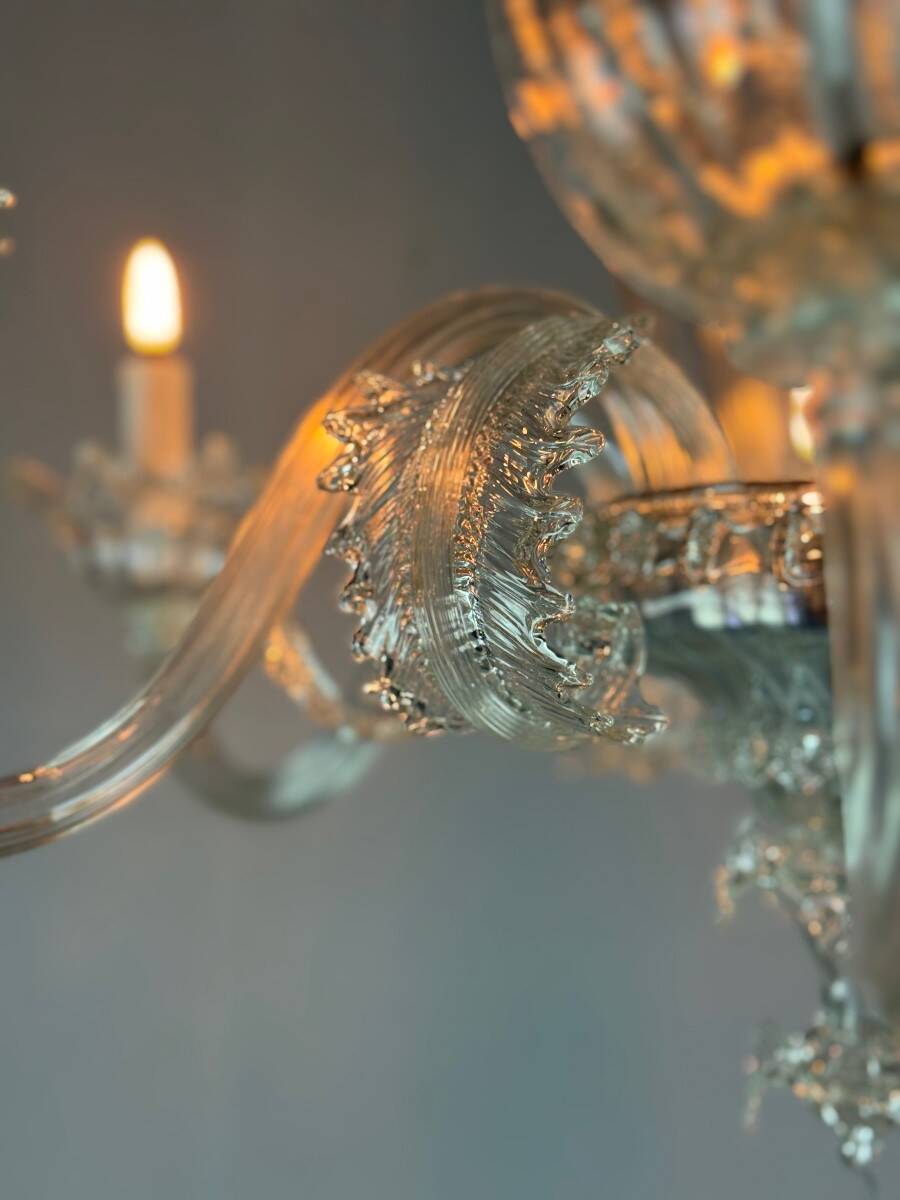 Venetian Murano glass chandelier, 6 light arms, circa 1930