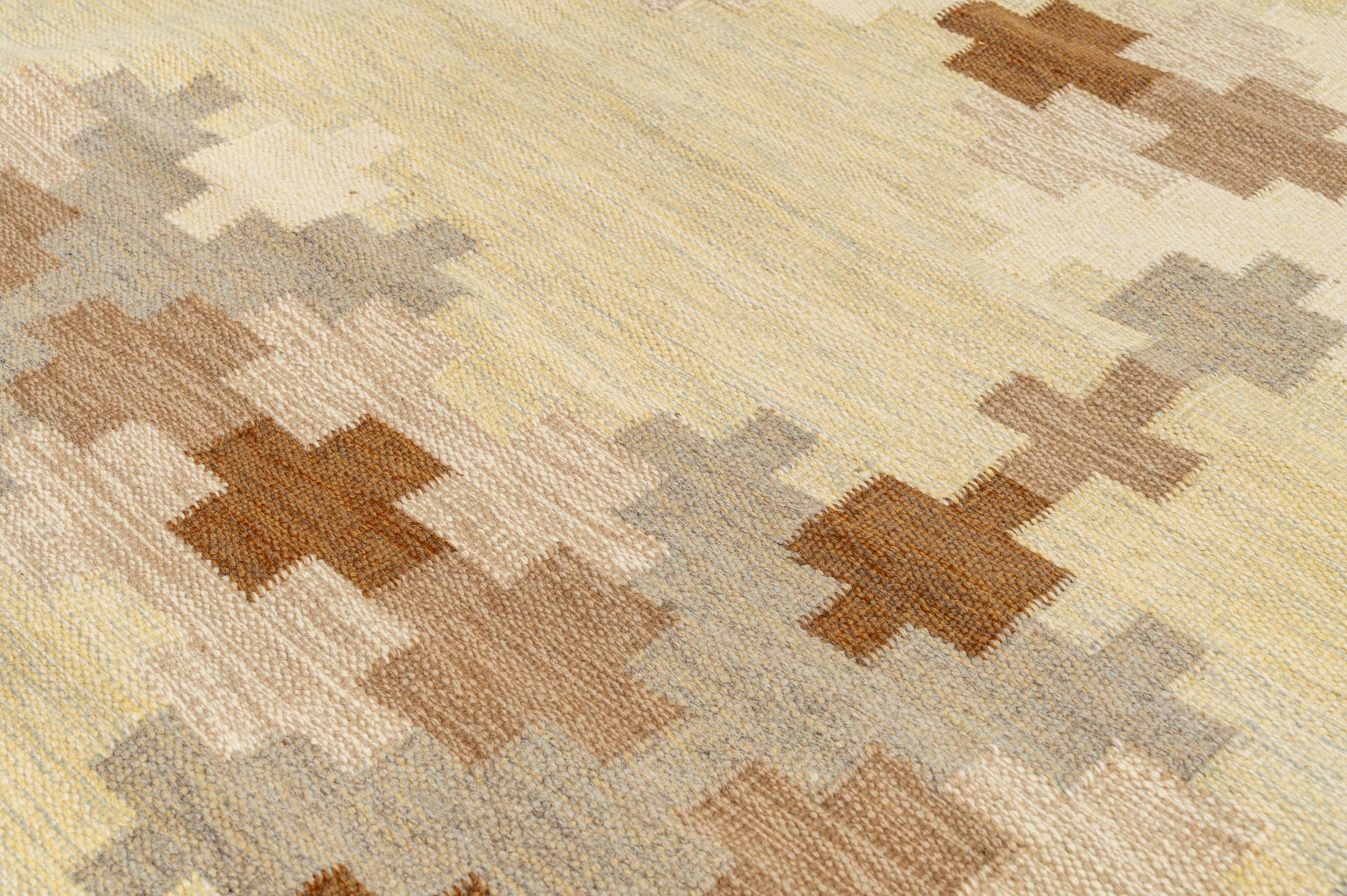 Scandinavian mid century style flat weave rug. Swedish rug/Flat weave rug