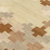 Tapis tissé plat de style scandinave du milieu du siècle. Tapis suédois/Tapis tissé plat