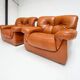 Cognac colored leather Pellerossi lounge chair, 1960s
