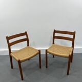 2 Danish Mid-Century Teak Dining Chairs #84 by Niels O. Møller for J. L. Moller