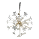 Murano Glass Sputnik Chandelier in Gold 24 Karat and Clear Butterfly
