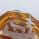 Amber Bohemian Crystal (Overlay) – Deer Ashtray/Pouch