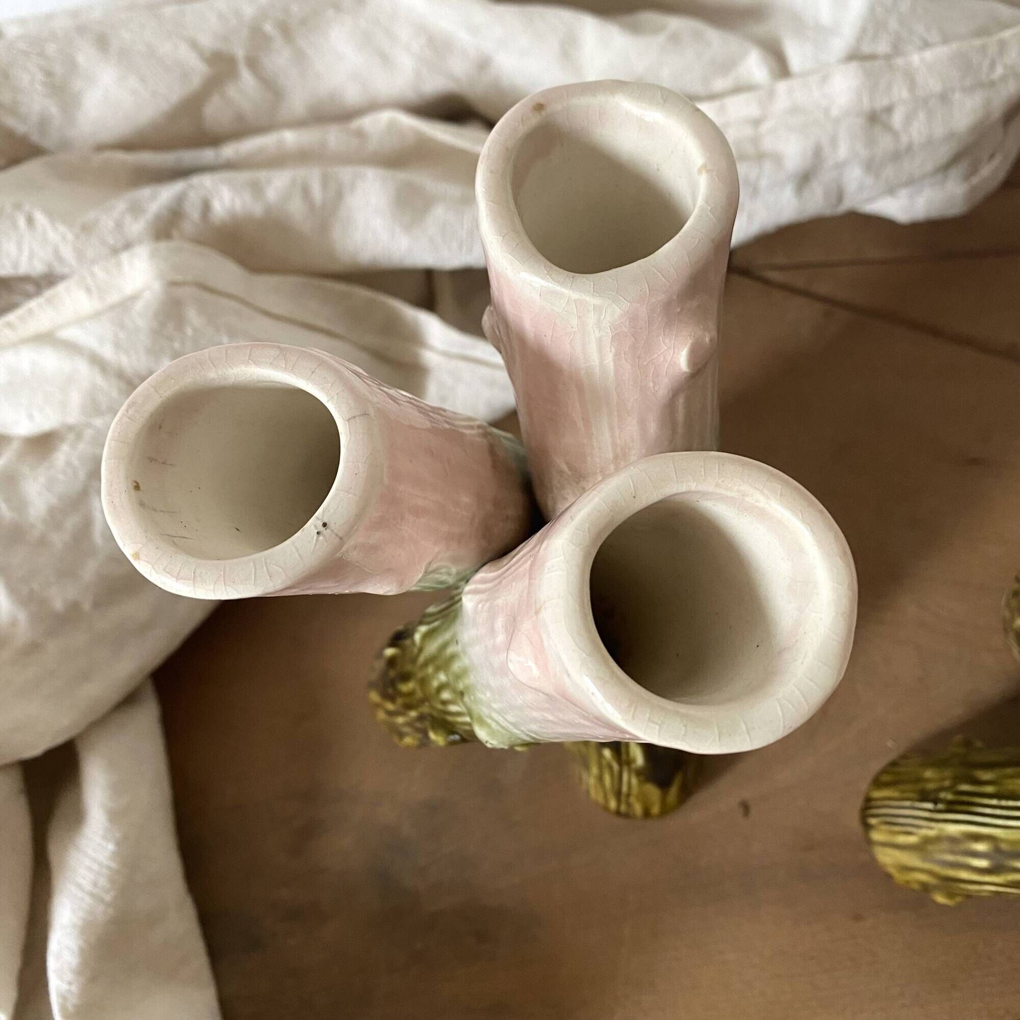 Pair of Art Nouveau branch slip vases