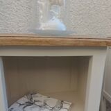 Pair of bedside tables, Elle and Lui, re-enchanted end tables in beige.