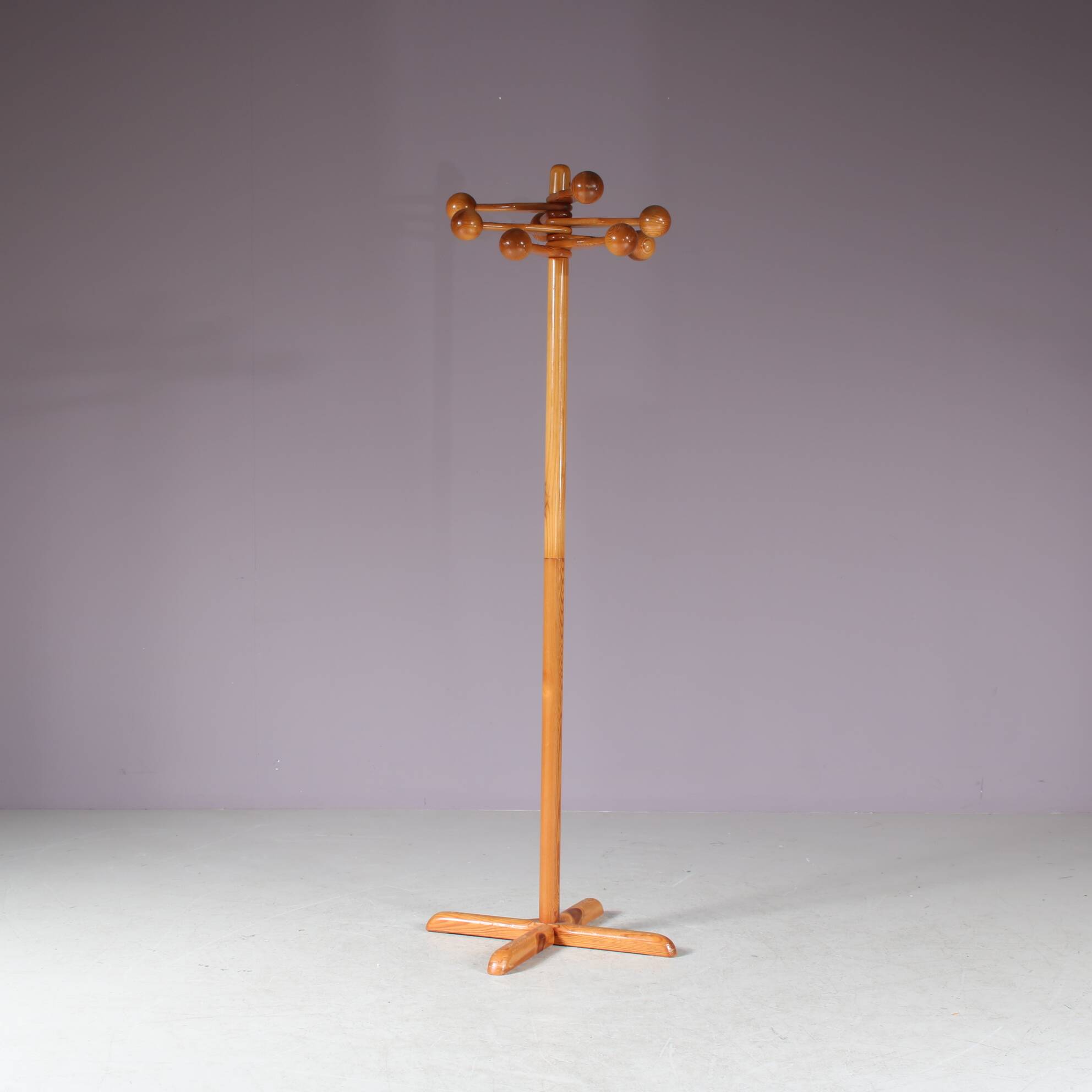 1970s Pine wooden coat rack from Denmark