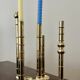 Very Rare Modular Scandinavian Brass Candlestick, 33-Piece Mid-Century Plug