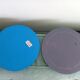 2 miroirs gravés et festonnés verts et bleus