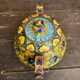 Sweet box with handles, antique caltagirone polychrome ceramic.