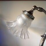 Old desk lamp, circa 1900, in silver bronze