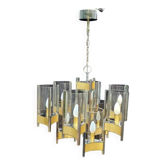 Lustre Vintage en Chrome et Laiton par Sciolari Lustre Vintage en Chrome et