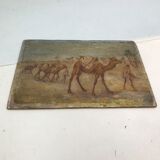 Orientalist painting of camels