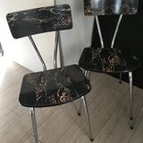 Set of 4 chairs in marbled formica