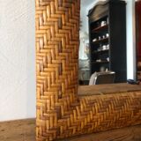 Braided rattan mirror 40 x 52 cm