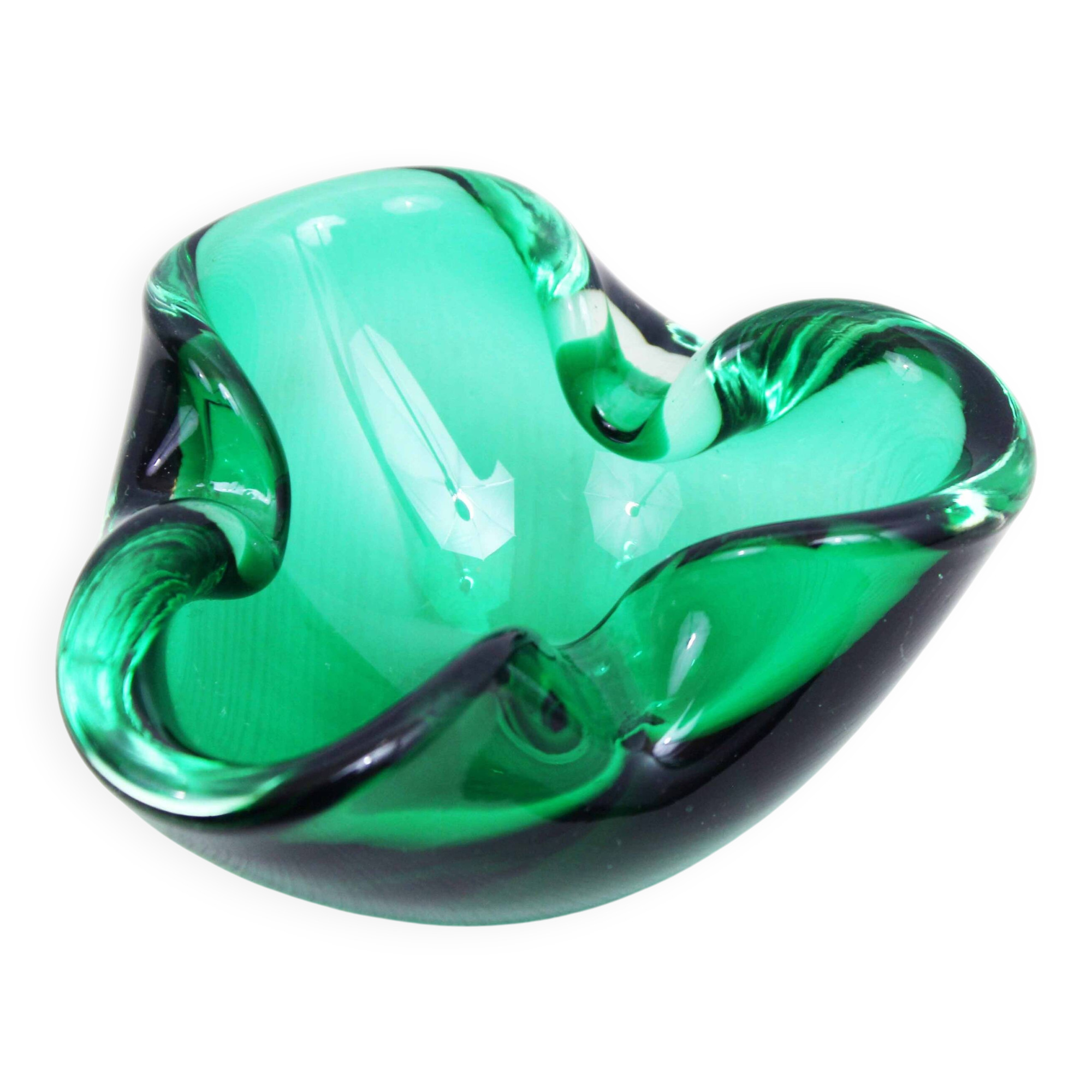 Green Murano glass ashtray