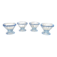 Set of glasses, coupe, ice cream, Normandy hole, cooked wine, digestives, art deco, blue