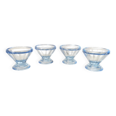 Ensemble de verres, coupe, glace, trou normand, à vin cuits, digestifs , art déco,bleu