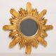 Miroir vintage soleil doré italien, bois doré, années 1960