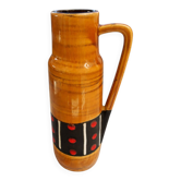 Vase en céramique Scheurich 275 | 28 cm | Points de lave ocre | Milieu du siècle | W