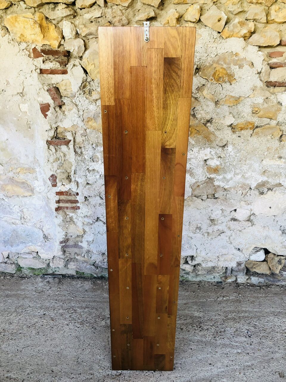 Vintage straight wall shelf, Scandinavian teak style, Circa 70's