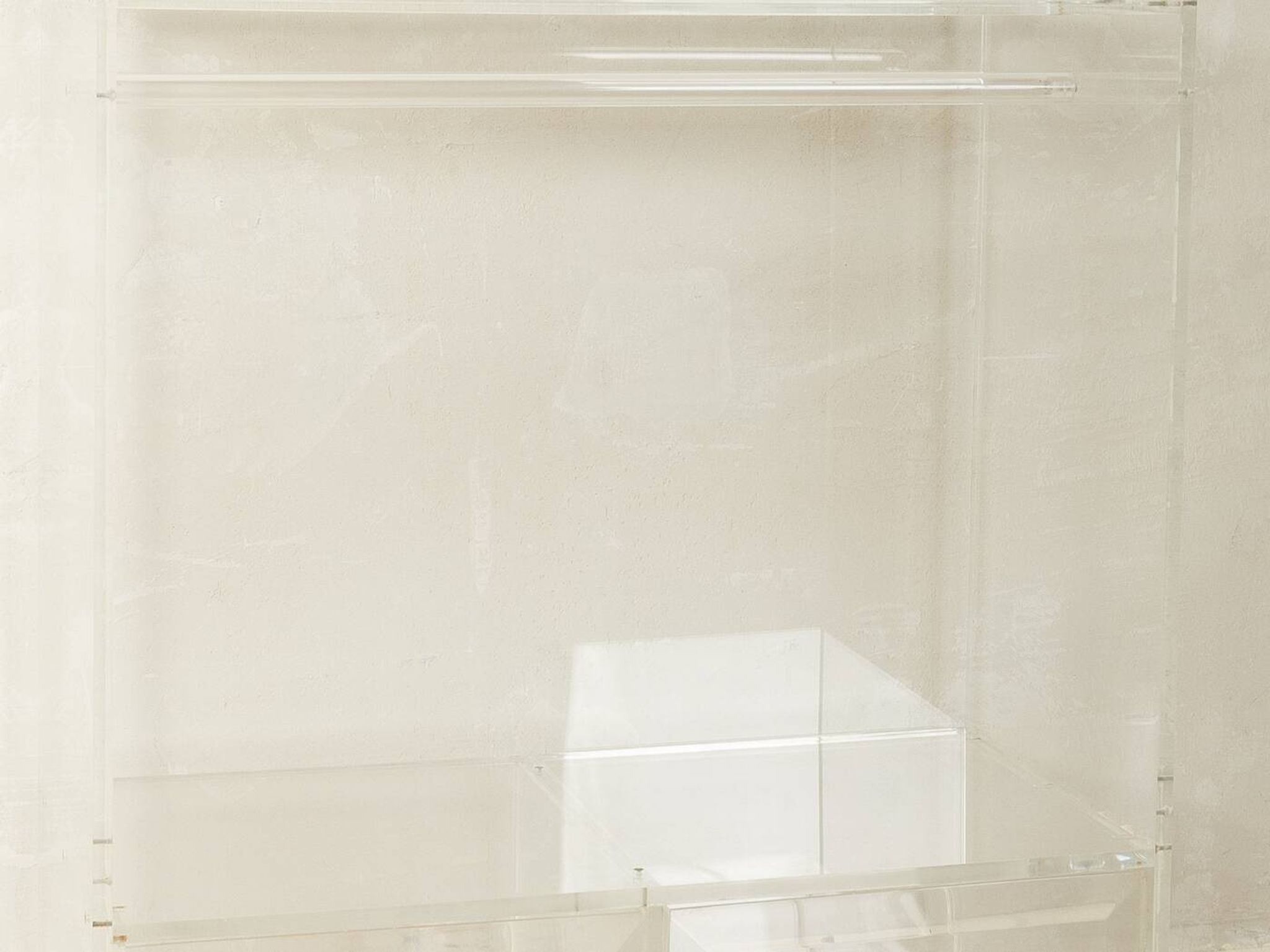 Minimalist chest of drawers from the 1980s, acrylic glass, unique piece