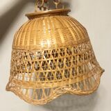 Vintage wicker hanging lamp