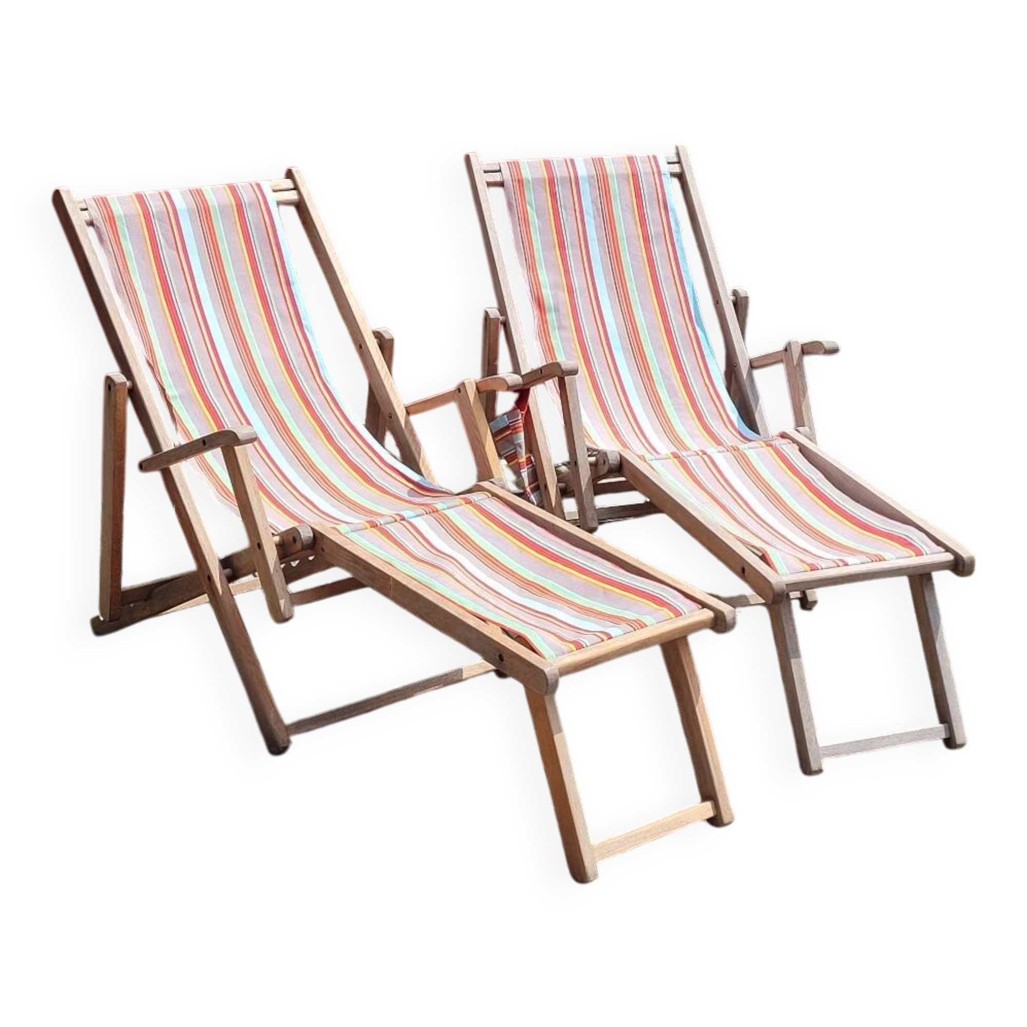 Pair of Roland Vlaemynck bayadere canvas loafers