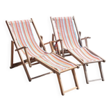 Pair of Roland Vlaemynck bayadere canvas loafers