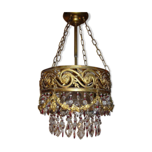 Vintage gilded cascading crystal
