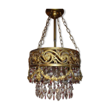 Vintage gilded cascading crystal chandelier