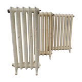 Set of three old radiators with flowered blades in cast iron 20th century