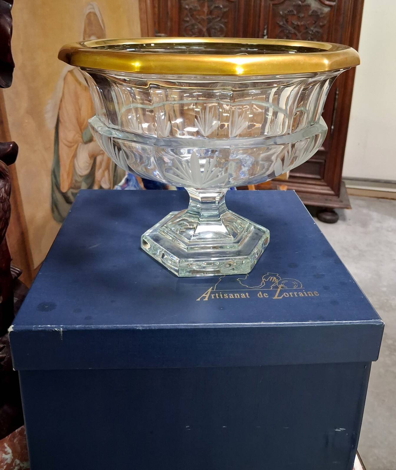 Cut Crystal Cup on a Gilded Base